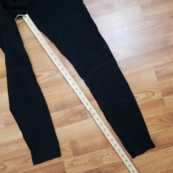 Vince Genuine Suede Leather Leggings Stretch Black Pants Sz Medium M - Picture 9 of 9